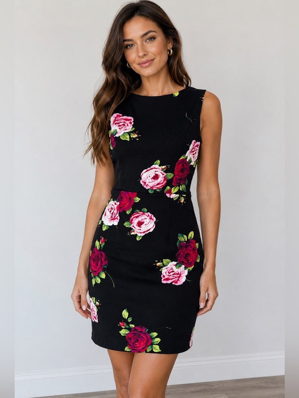 Betsey Johnson Floral Bouquet Cutout Back Rose Print Size 2 NWT
